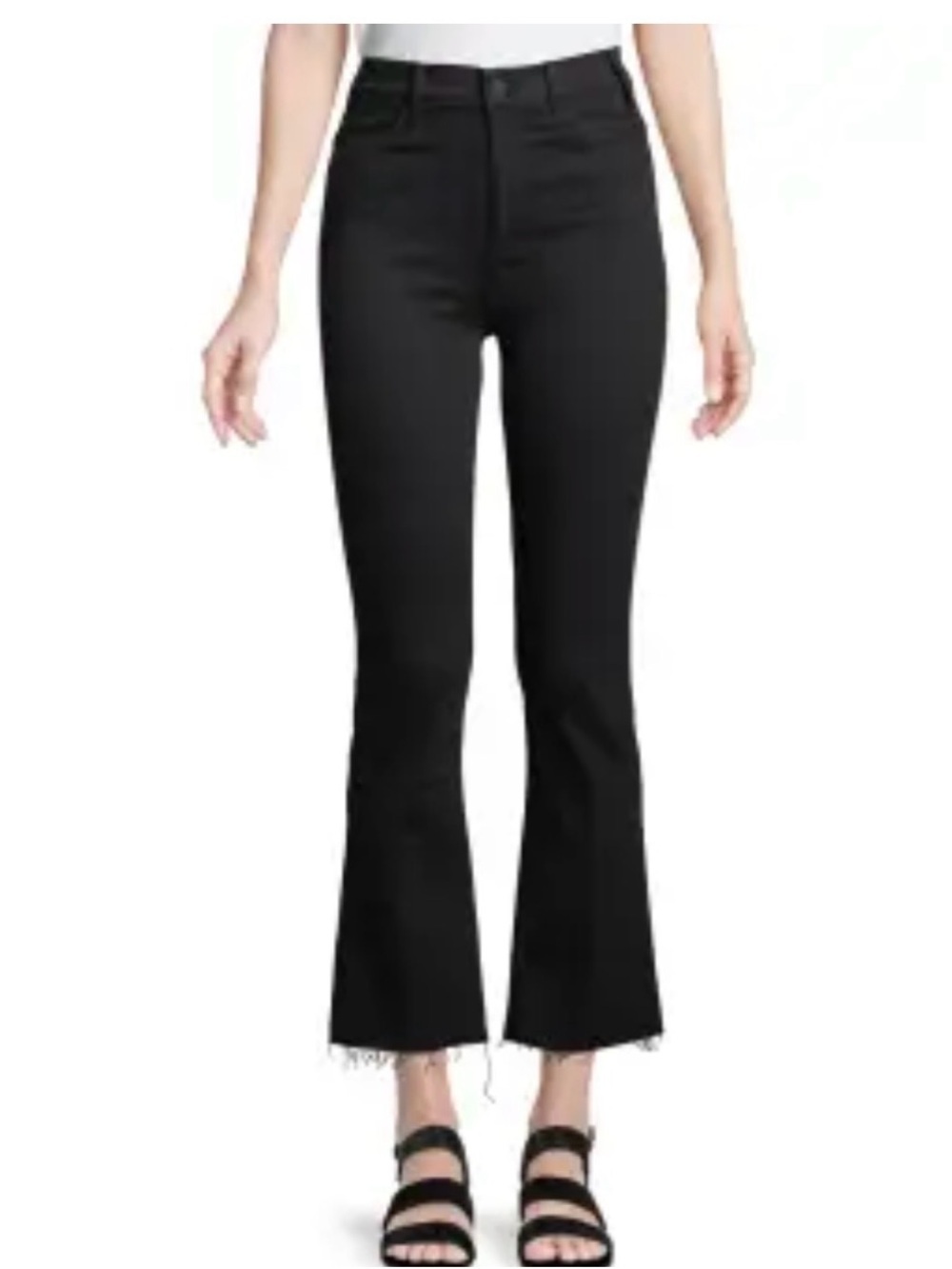 MOTHER hustler ankle fray Black High-Rise  Jeans size 25